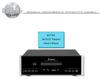 McIntosh MCT500 - Owners manual 